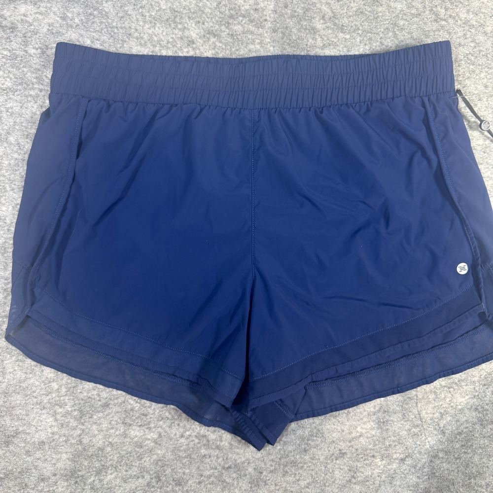 RBX Active Navy Blue Running Shorts Women Large NWT Moisture Wicking Mesh Liner